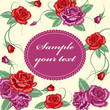 Greeting floral rose card. Vector illustration