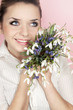 woman with snowdrops