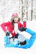 Winter couple snowball fight