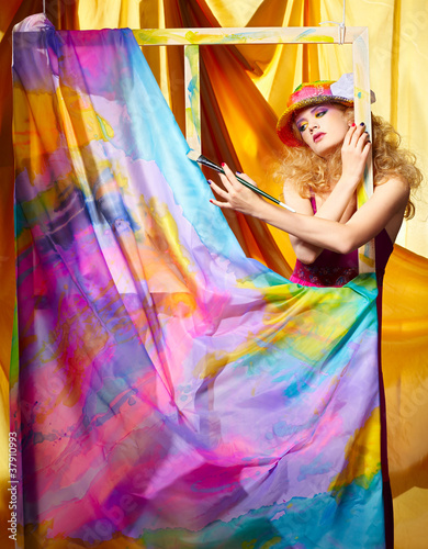 Photo: woman artist painting woman artist painting
