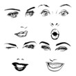 Set of woman faces Set of woman faces