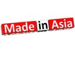 3D Made in Asia over white background