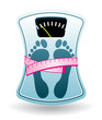 Bathroom scale. Diet program concept. Bathroom scale. Diet program concept.