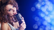 Portrait of singing woman Portrait of singing woman