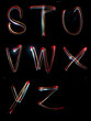 alphabet light neon writing long exposure