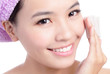 Young Beautiful Girl remove makeup by Cleansing Cotton