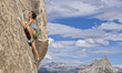 Climber gripping the rock.