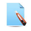 Icono documento 3D con cuter Icono documento 3D con cuter