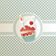 Vector: Biglietto con dolcetto di compleanno - Cupcake card Biglietto con dolcetto di compleanno - Cupcake card