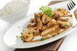 Foto: Schweinegeschnetzeltes mit Champignons und Reis Schweinegeschnetzeltes mit Champignons und Reis