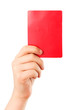 Rote Karte in der Hand