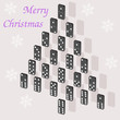 A beautiful tree of dominoes. Christmas card. A beautiful tree of dominoes. Christmas card.