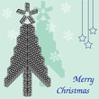 A beautiful tree of dominoes. Christmas card. A beautiful tree of dominoes. Christmas card.