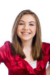 Happy teenager with braces