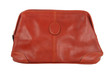 Brown handbag over white background