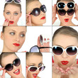 Women choosing sunglasses