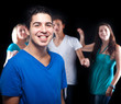 Young people partying