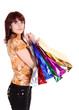Beautiful happy woman with shopping bags