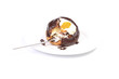Bite of a pastry on a fork