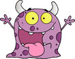 Happy Violet Monster Cartoon Character Happy Violet Monster Cartoon Character