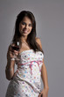 Young woman and red wine