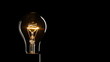Photo en ligne au meilleur prix Light bulb over black background