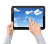 Photo: Touching Clouds On Tablet PC Touching Clouds On Tablet PC