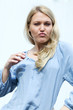 glamorous blond woman posing