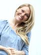 kind young blond woman smiling