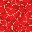 Background with red hearts. Vector
