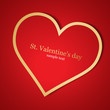 Card with red heart. Vector