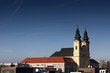Piarist church, Nitra city, Slovakia, sun set cityscape
