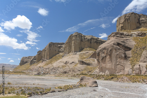 Photo: Dry river-bed, Andes, Peru Dry river-bed, Andes, Peru