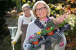 Mother and daughter gardening