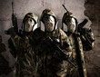 three armed soldiers