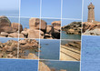 stone lighthouse, rocks and sea