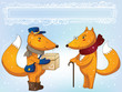 Postman fox and grandfather fox