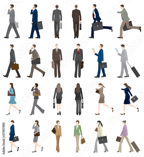 Vector: Businessman・Businesswoman_Walk Businessman・Businesswoman_Walk