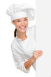 Photo: Chef showing blank sign Chef showing blank sign