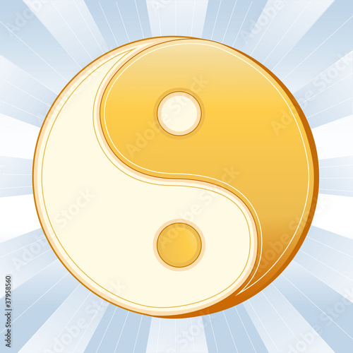 Vector: Taoism Symbol, Golden Yin Yang Mandala, Icon of the Tao faith. Taoism Symbol, Golden Yin Yang Mandala, Icon of the Tao faith.