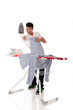 Photo: Young handsome Nepalese man, ironing Young handsome Nepalese man, ironing
