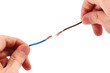 electric wires in the hands