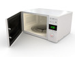 Open white microwave. 3d