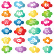 Cloud icons, bright background Cloud icons, bright background