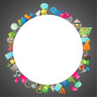 Circle, colorful icons, dark background Circle, colorful icons, dark background