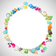 Vektor: Circle, colorful icons, bright background Circle, colorful icons, bright background