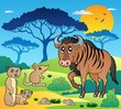 Savannah scenery with animals 3