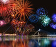 Colorful fireworks near water Colorful fireworks near water