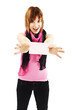 Gift card woman excited
