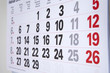 Kalender 2012 mit Zahlen